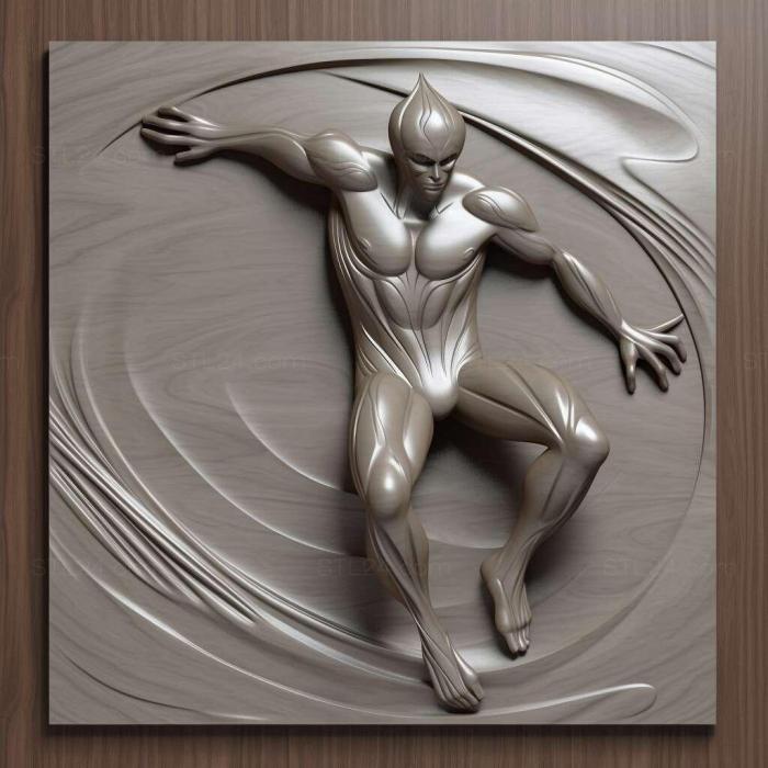 Characters (st silver surfer 2, HERO_1610) 3D models for cnc